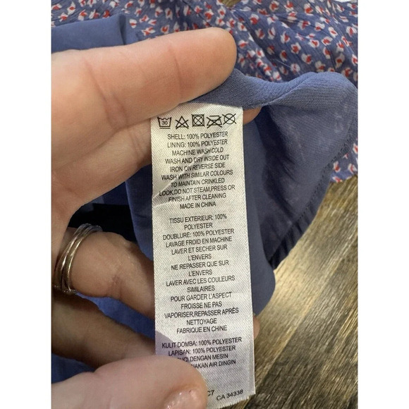 French Connection Wrap Dress Size 8 Blue Floral Women's - Picture 5 of 6